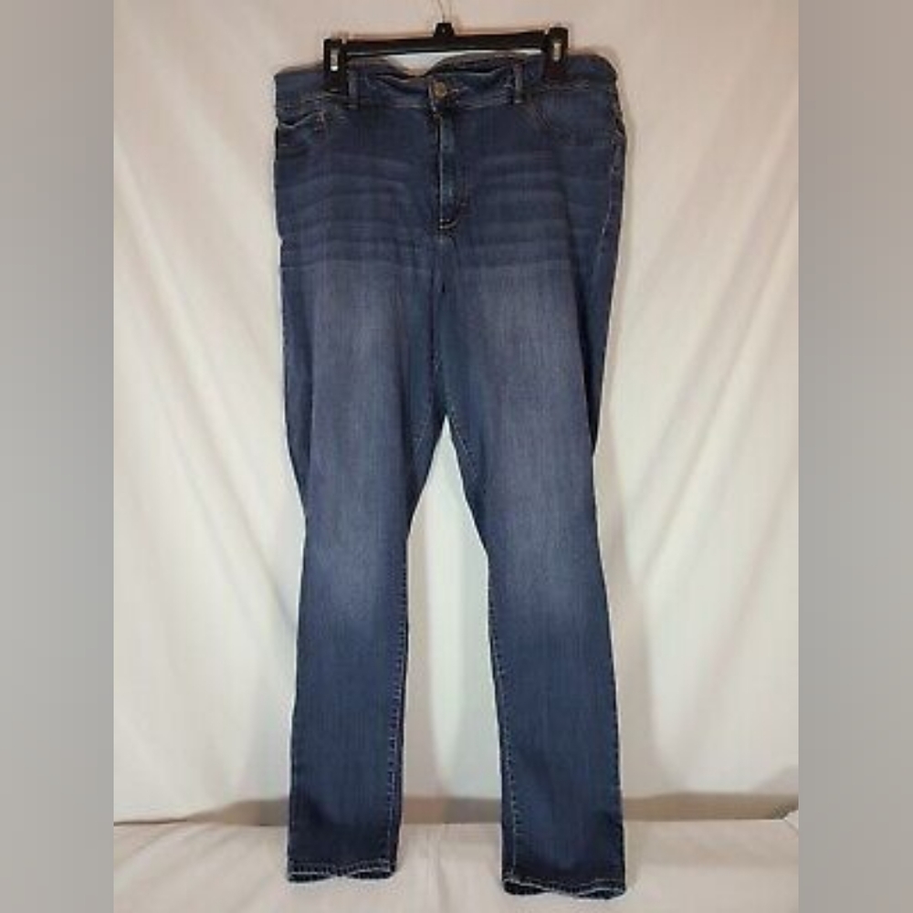 Jordache Women's Blue Denim Cotton Super Skinny Fit High Rise Jeans Pant Size 18